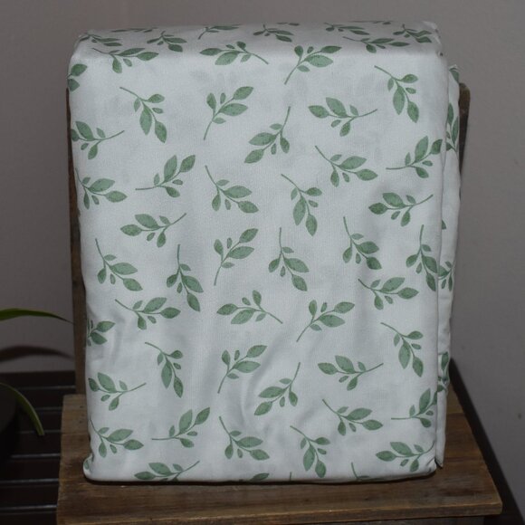 White Floral Leaves Print 4pc Lightweight Microfiber Queen Bed Sheet Set - Picture 1 of 7